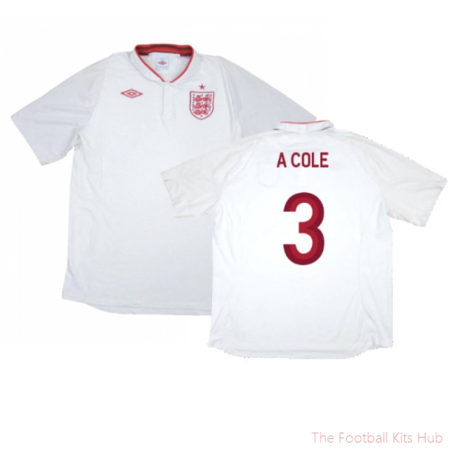 England 2012-13 Home Shirt (XL) (Good) (A Cole 3)