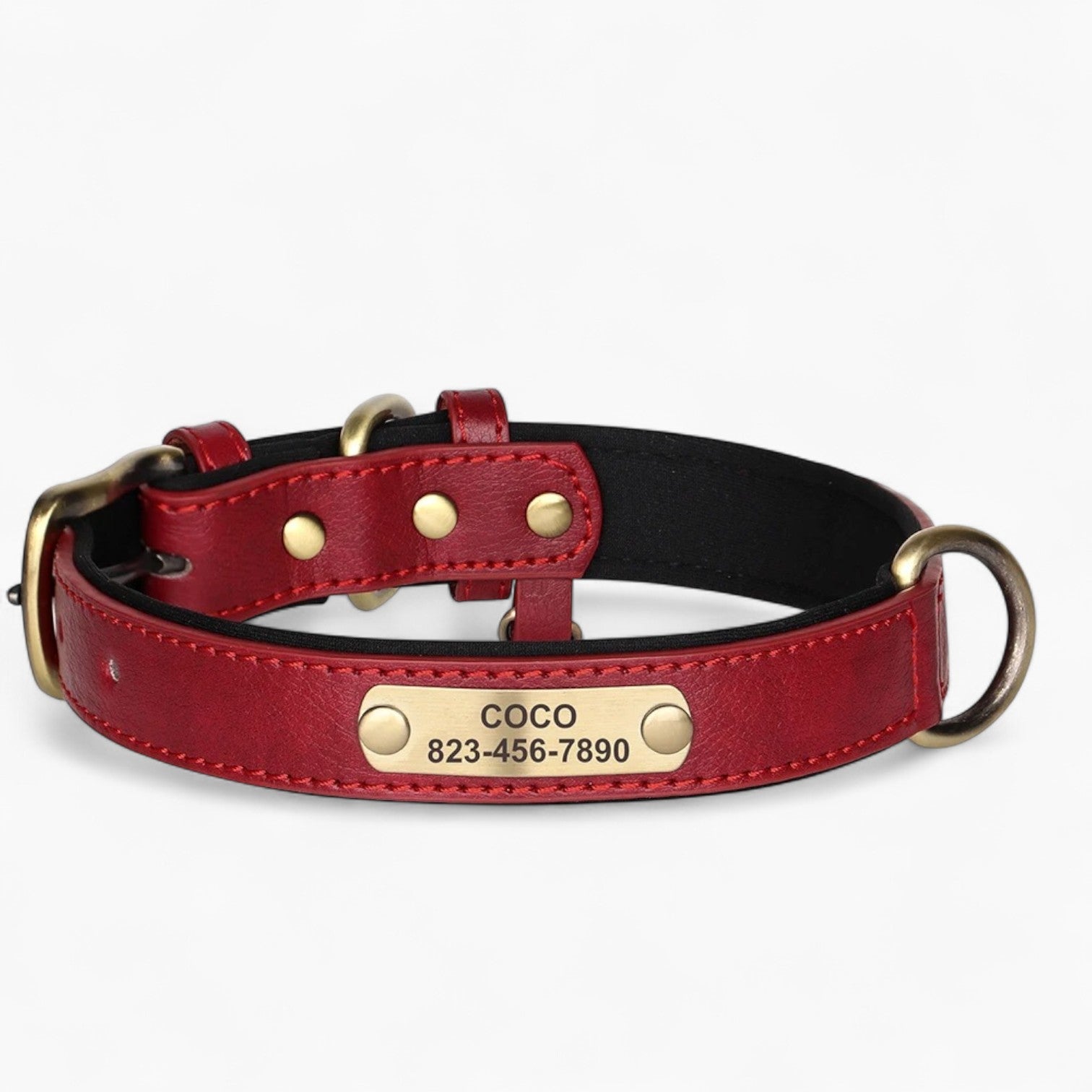 Comfort-Optimized Taggio Frenchie Pu Leather Collar – Engraved Person...