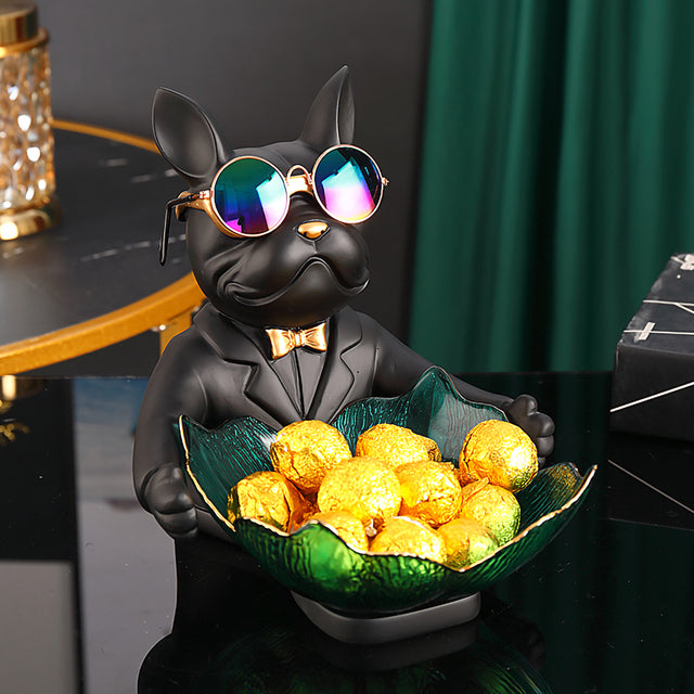 French Bulldog French Bulldog Figurine Fruit Snacks Candy Tray Durable Dog Item