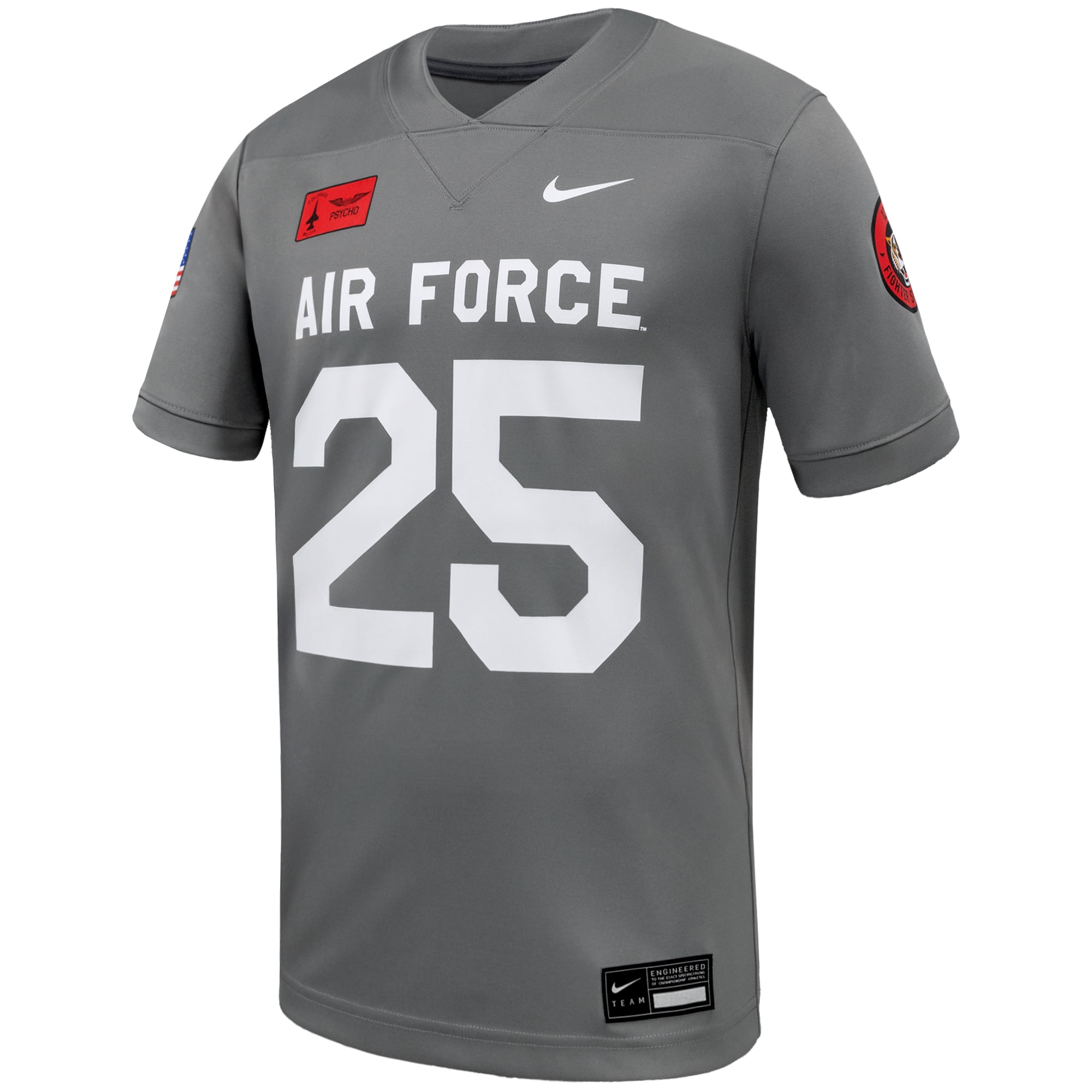 #25 Air Force Falcons Nike APLS Fighting Falcon Collection Game Football Jersey - Gray