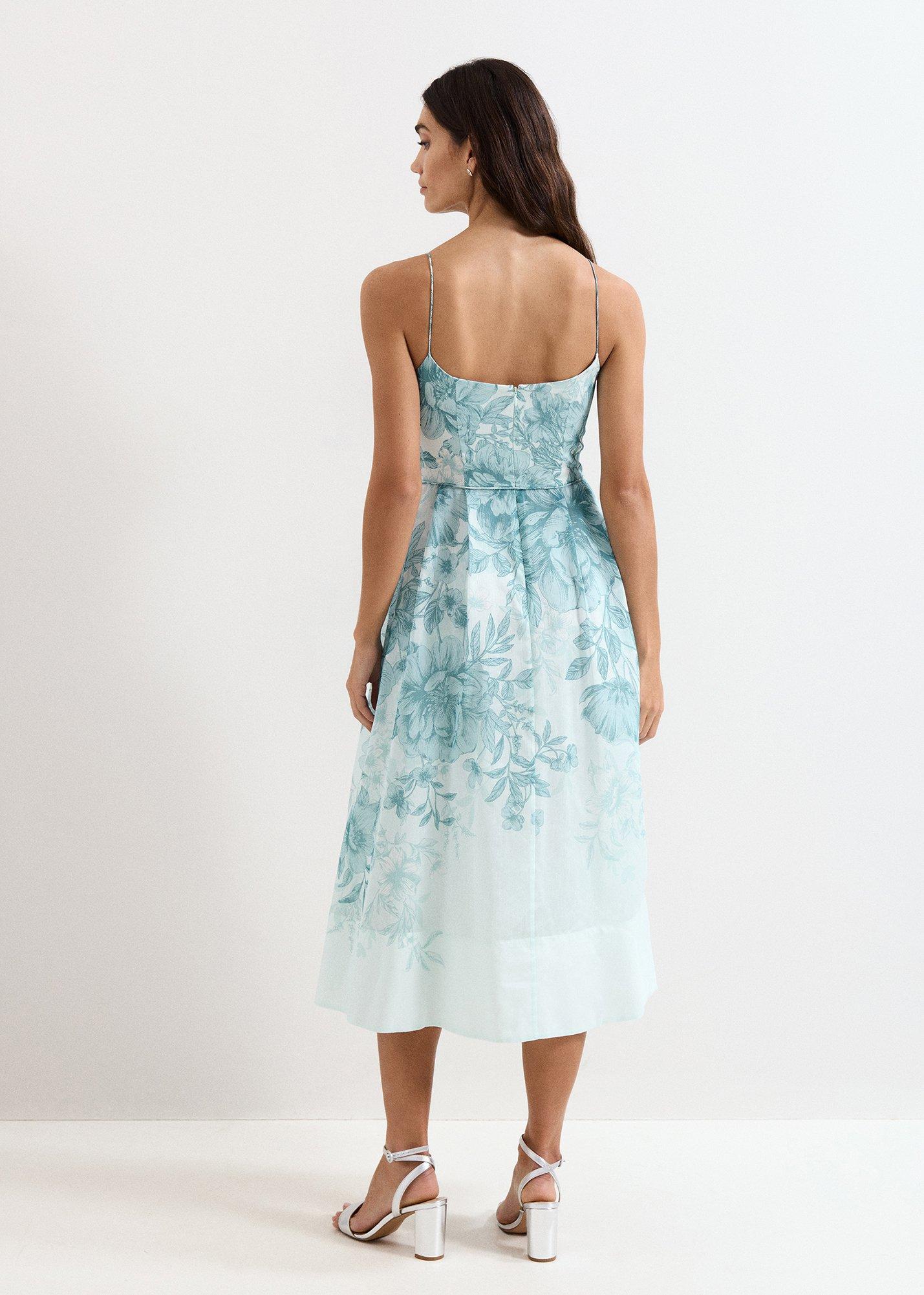 Velicia Linen Blend Floral Midi Dress