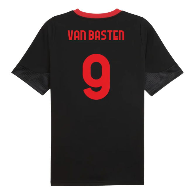 Acm Ac Milan Training Jersey Black Van Basten #9 Official Licensed...