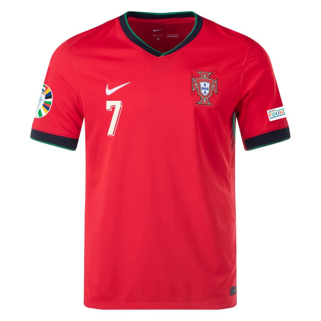 Moisture Wicking UEFA Euro 2024 Portugal Home 7 RONALDO Soccer Jersey