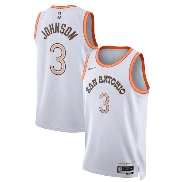 Keldon Johnson SAS Swingman Jersey - fashionable Basketball - White