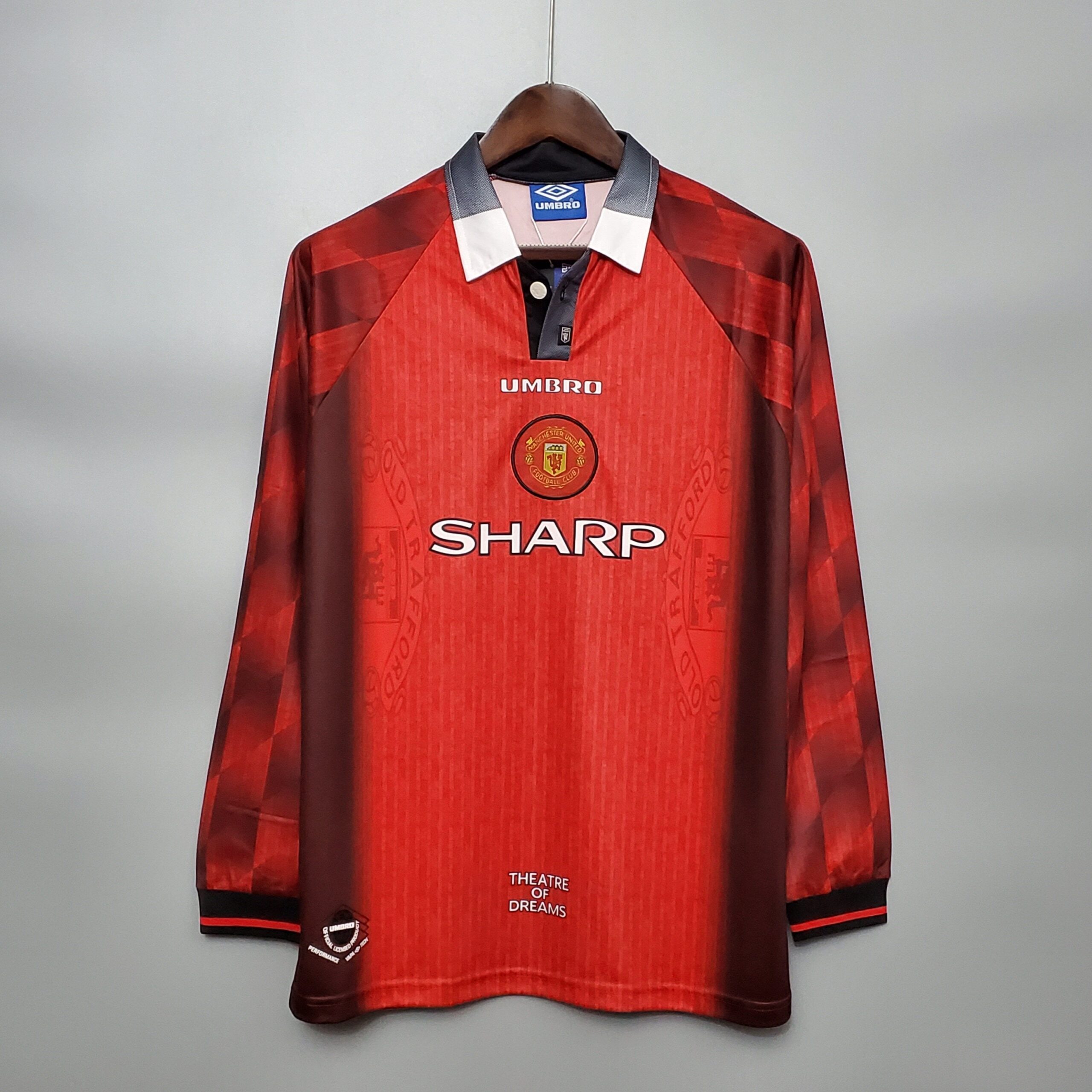 1996-1997 Man United home retro kit long sleeve