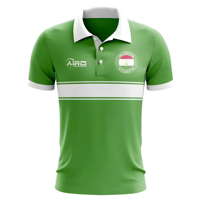Player Tajikstan Concept Stripe Polo Shirt (Green) Soccer