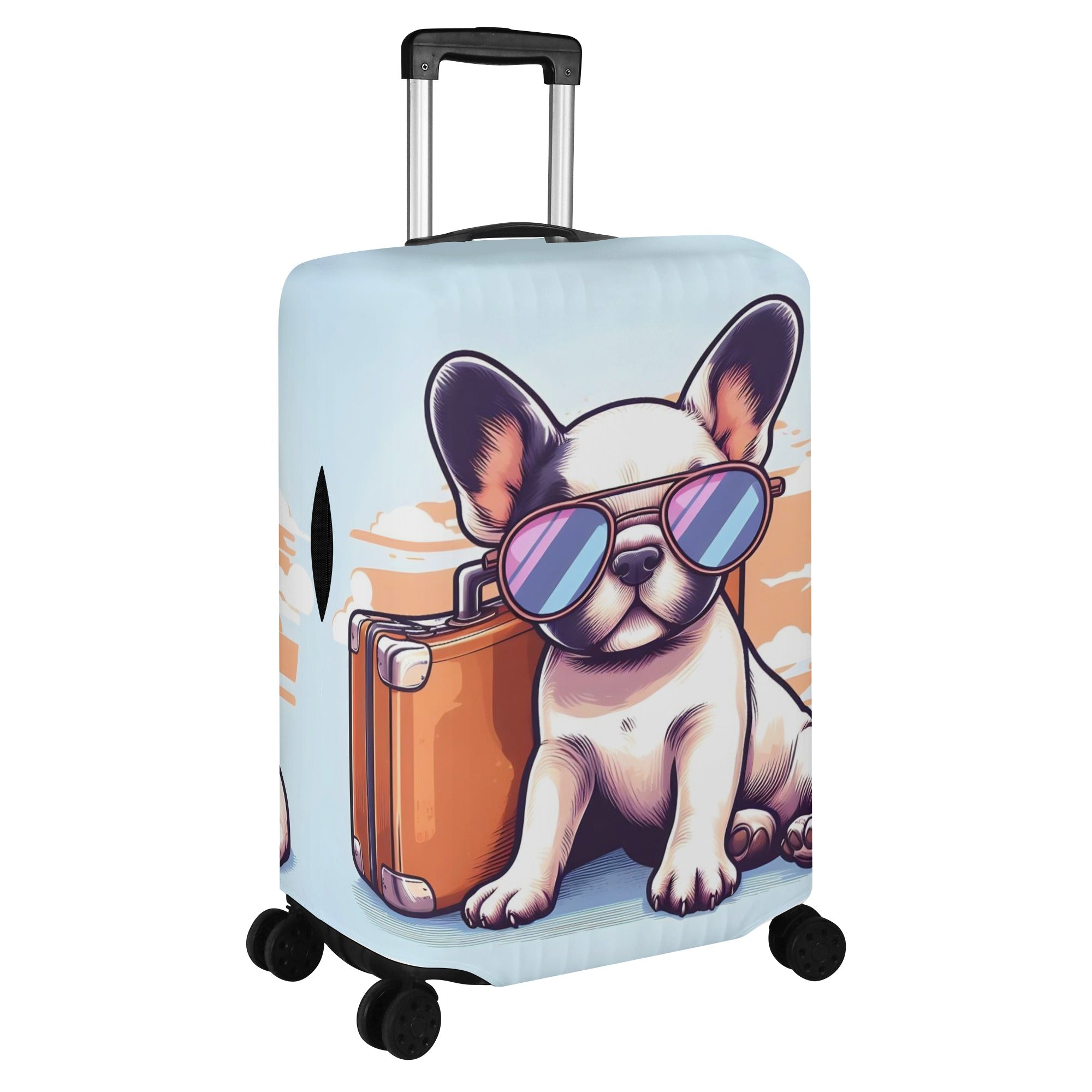 Stylish Frenchie-Fan Bruce - Luggage Cover for Pet Enthusiasts Durable