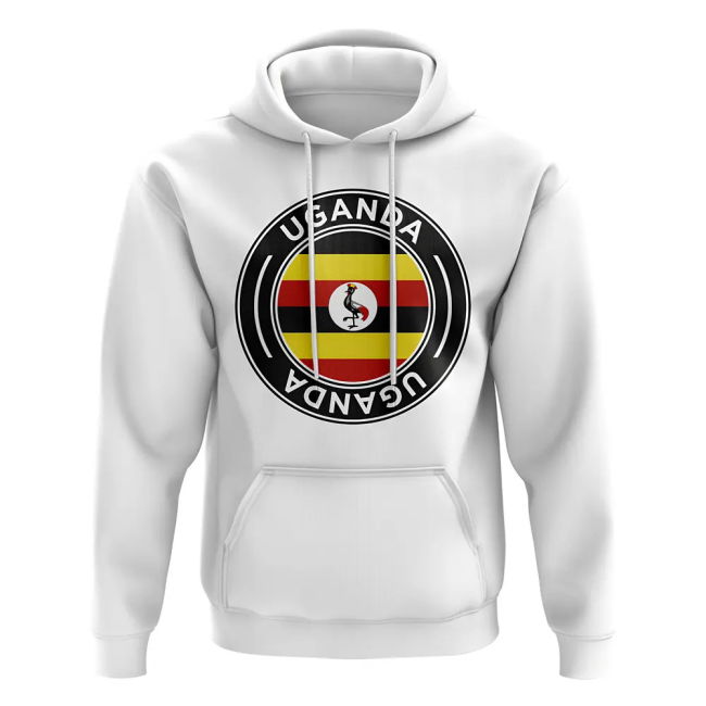 Aero-Dynamic Uganda Football Badge Hoodie (White) Match-Ready