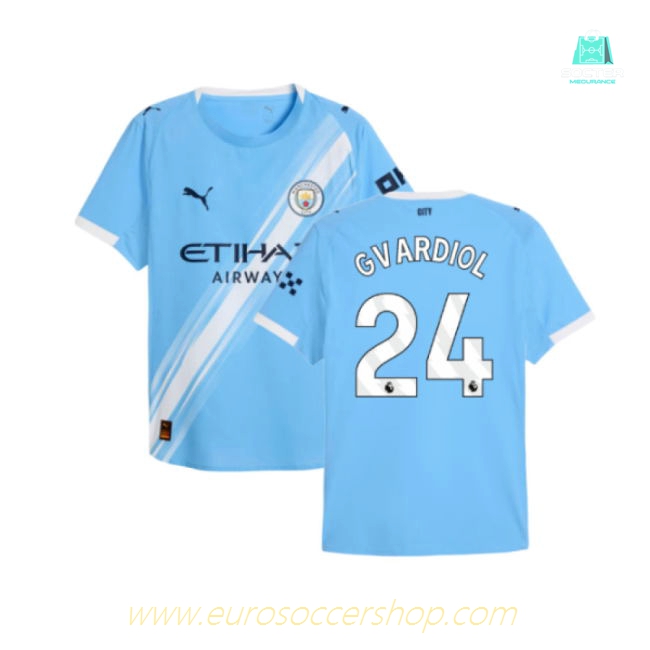 2025-2026 Man City Authentic Home Shirt (Gvardiol 24)