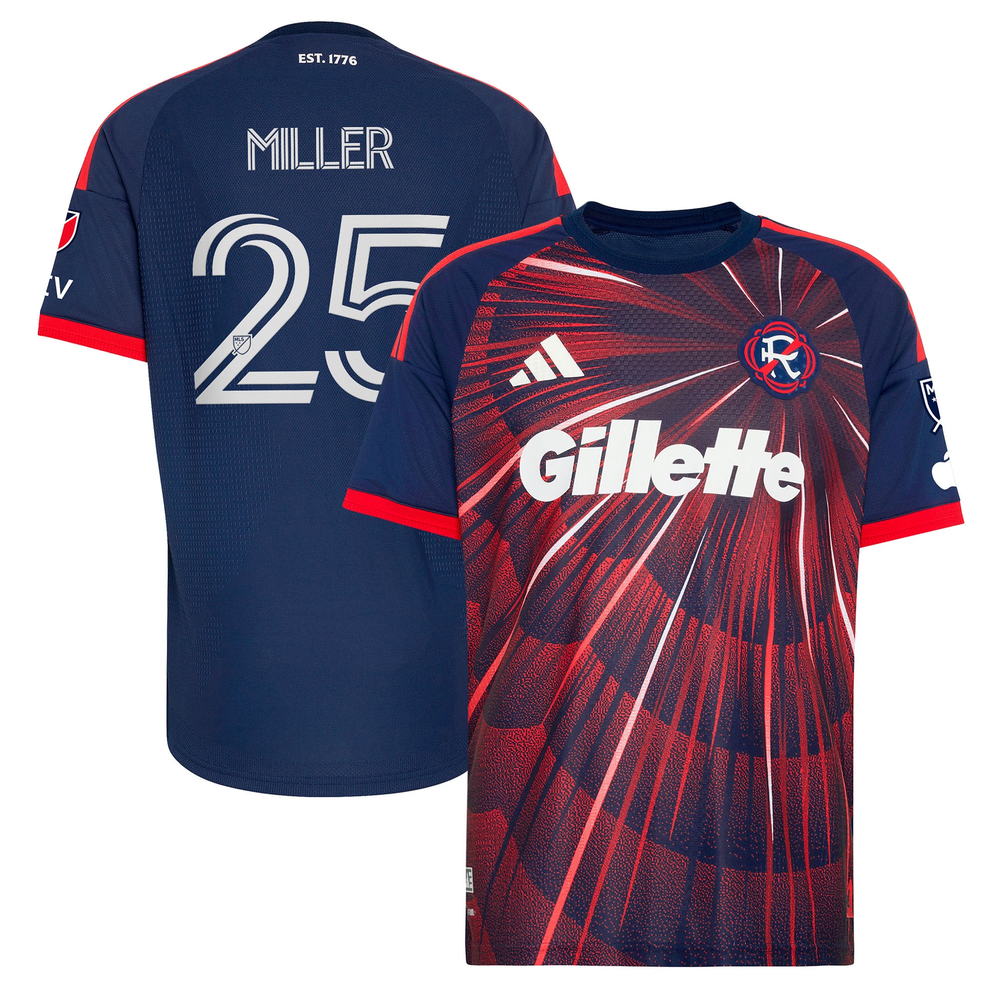 [LK] Peyton Miller New England Revolution 2026 Independence Day On-Field Authentic Patch Jersey - Blue