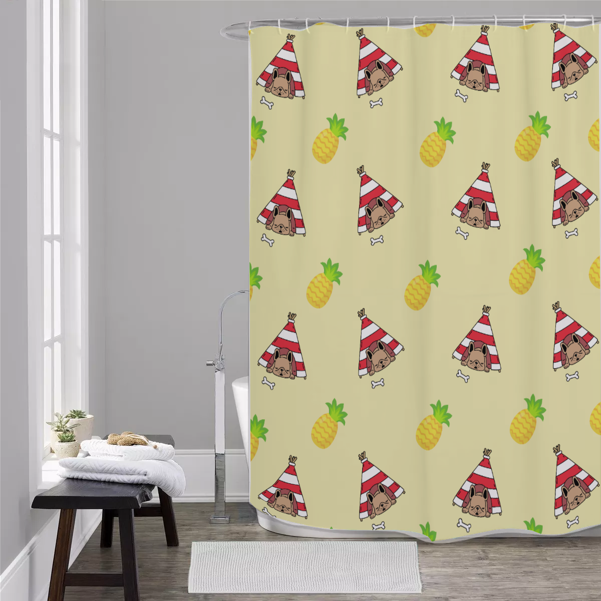 French Bulldog Durable Bruce - Premium Shower Curtains Dog Supplies