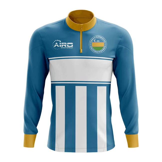 Authentic Karakalpakstan Concept Football Half Zip Midlayer Top (Sky