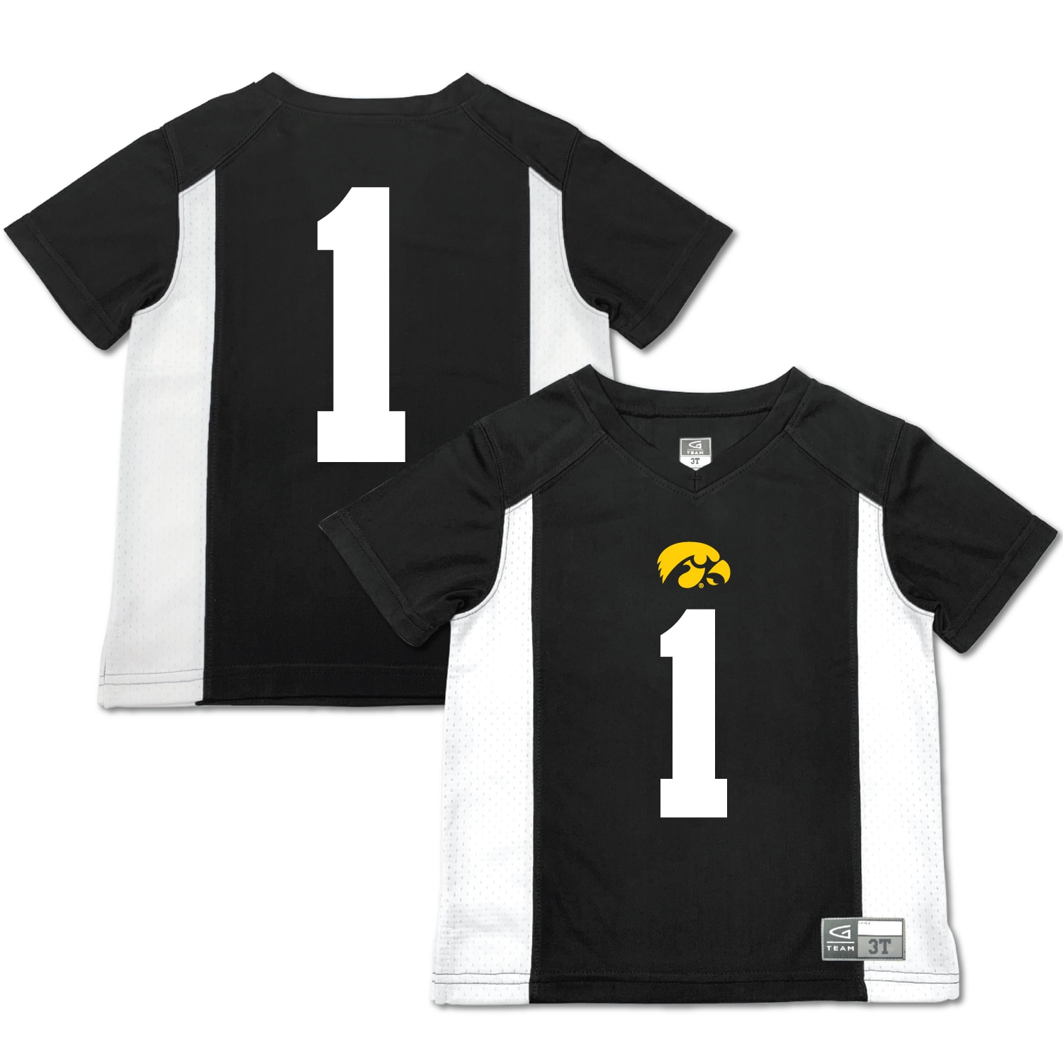 #1 Iowa Hawkeyes Garb Toddler Football Jersey - Black