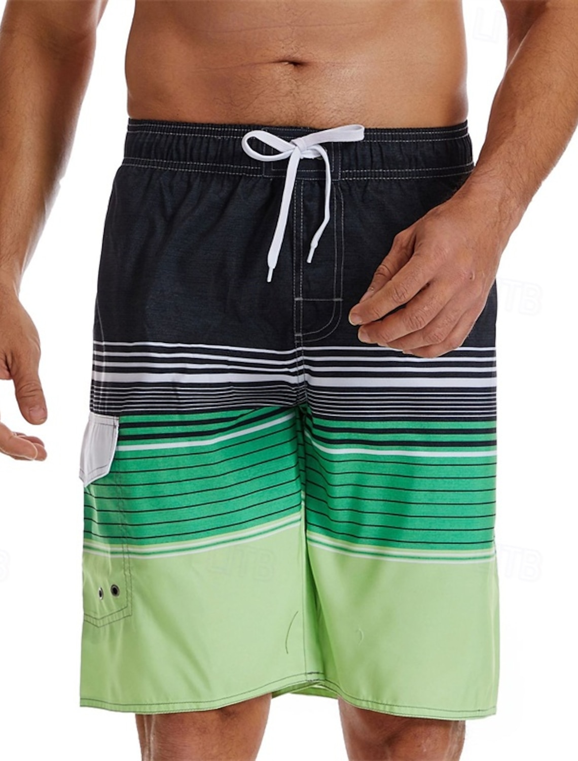 Men's Board Shorts Swim Shorts Swim Trunks Stripes Printed Drawstring with Pockets Quick Dry With Pockets Board Shorts Bottoms Surfing Beach Water Sports Summer