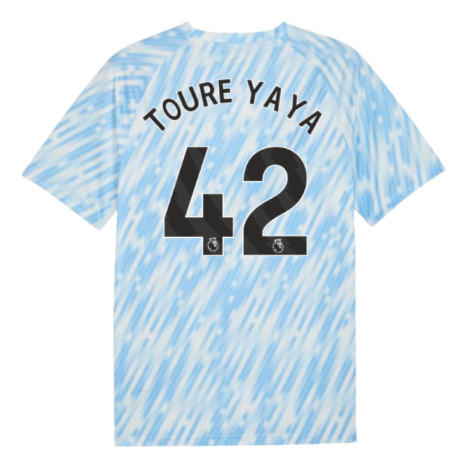 Official 2025-2026 Man City Warm Up Uniform Silver Sky Toure Yaya 42