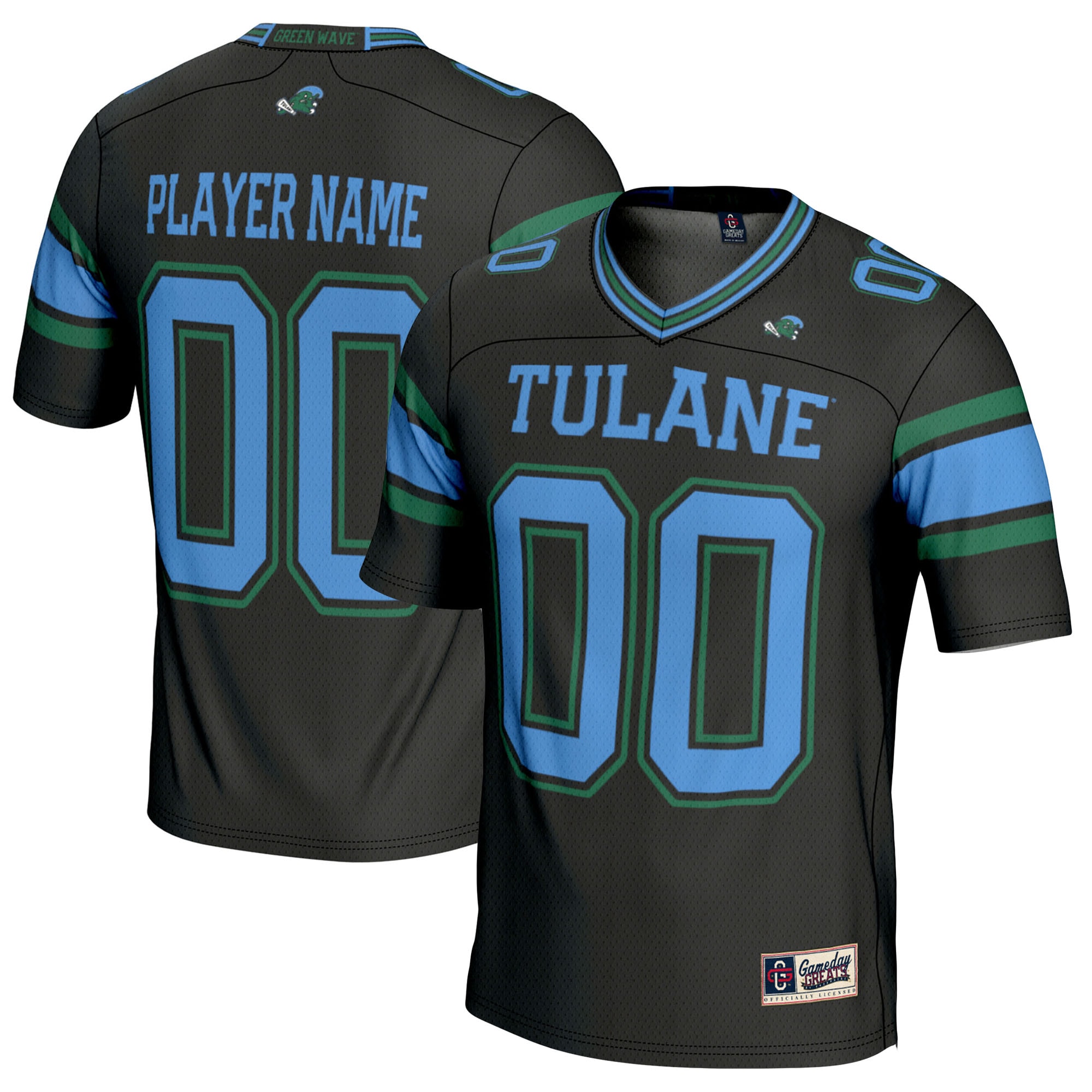 Tulane Green Wave GameDay Greats NIL Pick-A-Player 2026 Season Football Jersey - Black