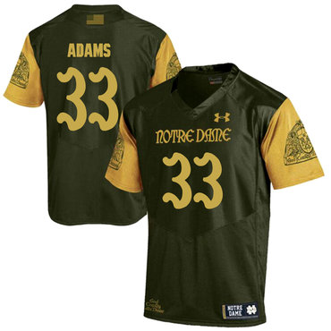 Men's ND Irish Green 2024 comfortable Josh Adams #33 stitched Jersey