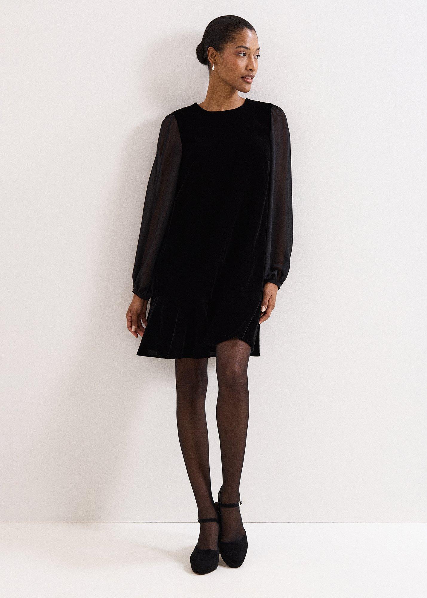 Petite Velvet Swing Dress
