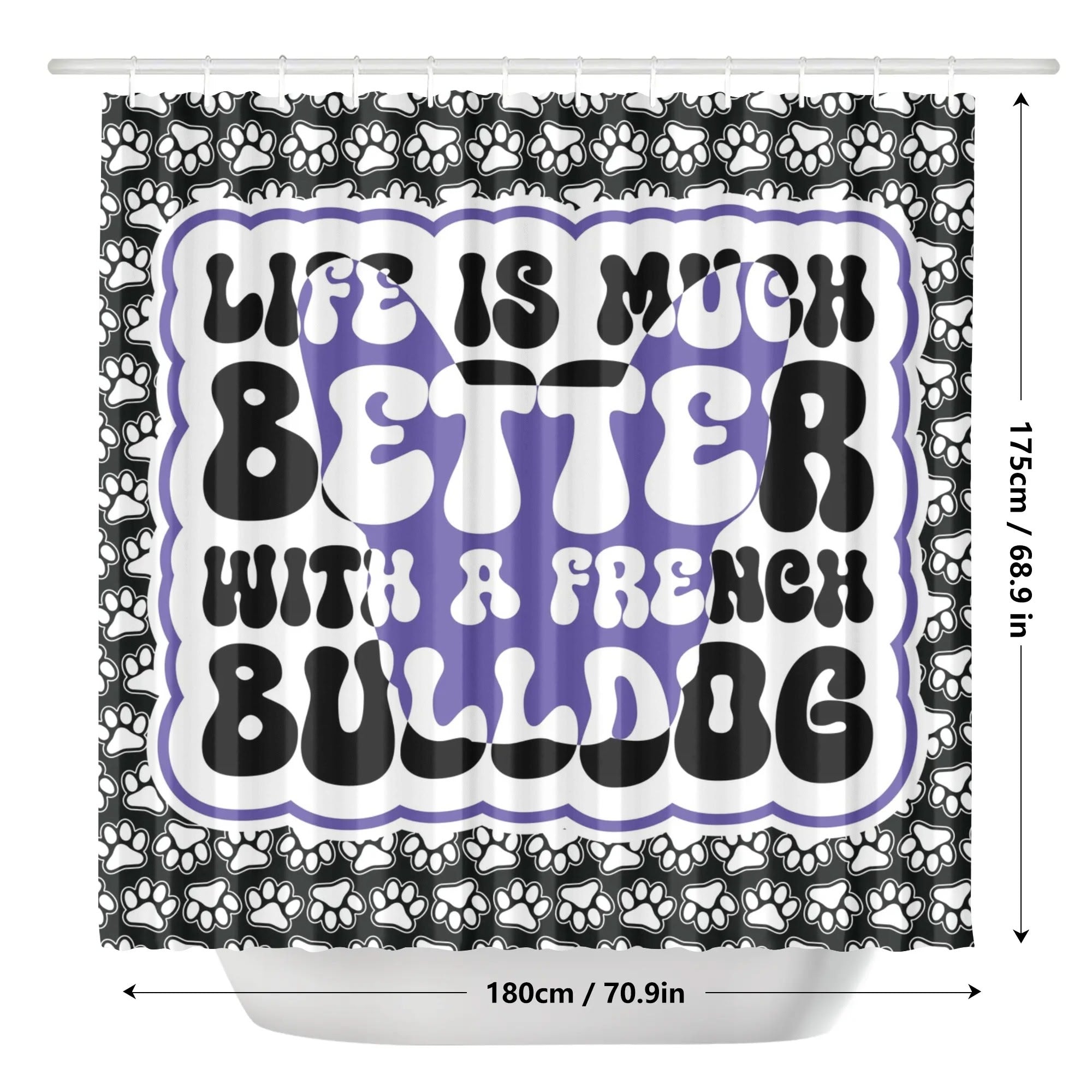 French Bulldog Bun Shower Curtain For Frenchie Lovers Frenchie Pet Item