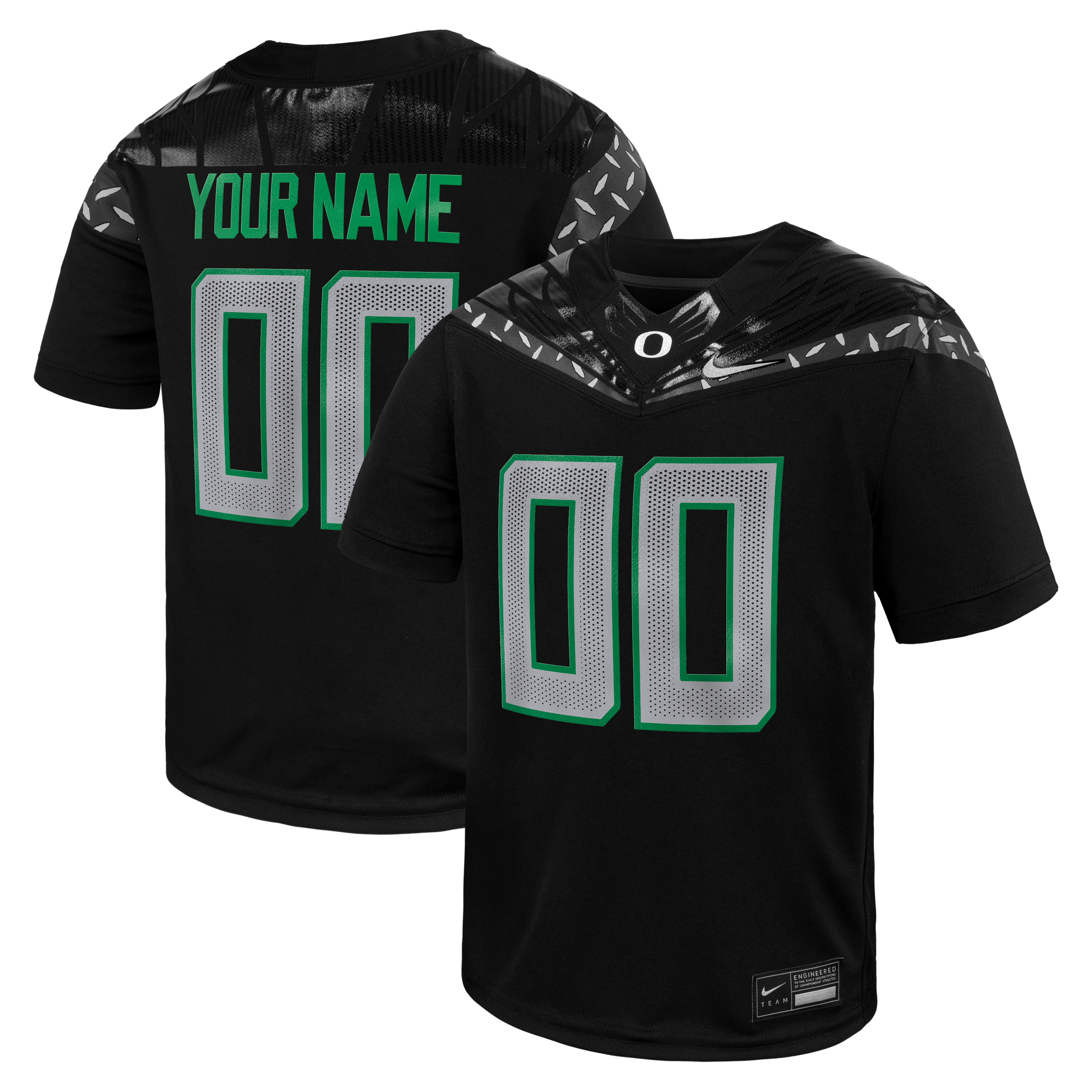 Oregon Ducks Nike Youth Replica Custom Football Jersey - Black