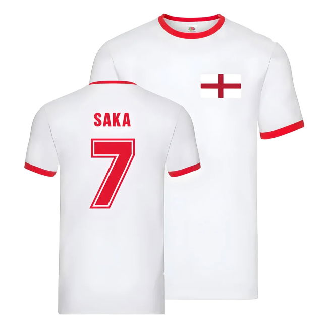 Fan Quality England Home Fan Jersey (Adults) (Bukayo Saka 7) (1)