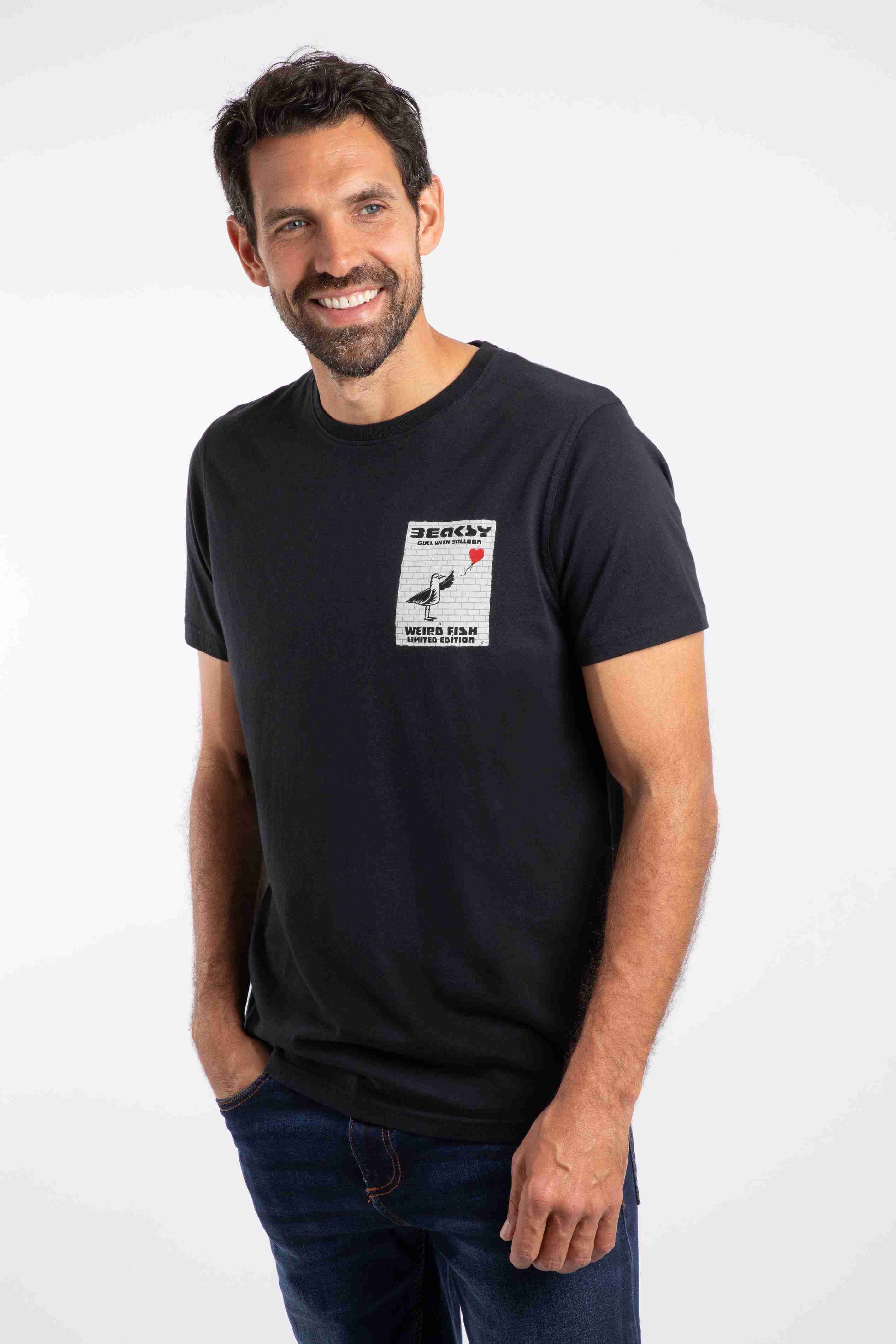 Beaksy Back Print Artist T-Shirt Black