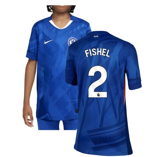2025-20 Chelsea Nike Home Football Jersey Fishel 2 L M S Kids