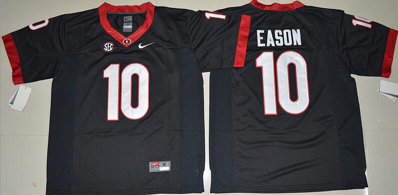 Men's UGA GA Black 2024 durabl Jacob Eason #10 team authorized Jersey