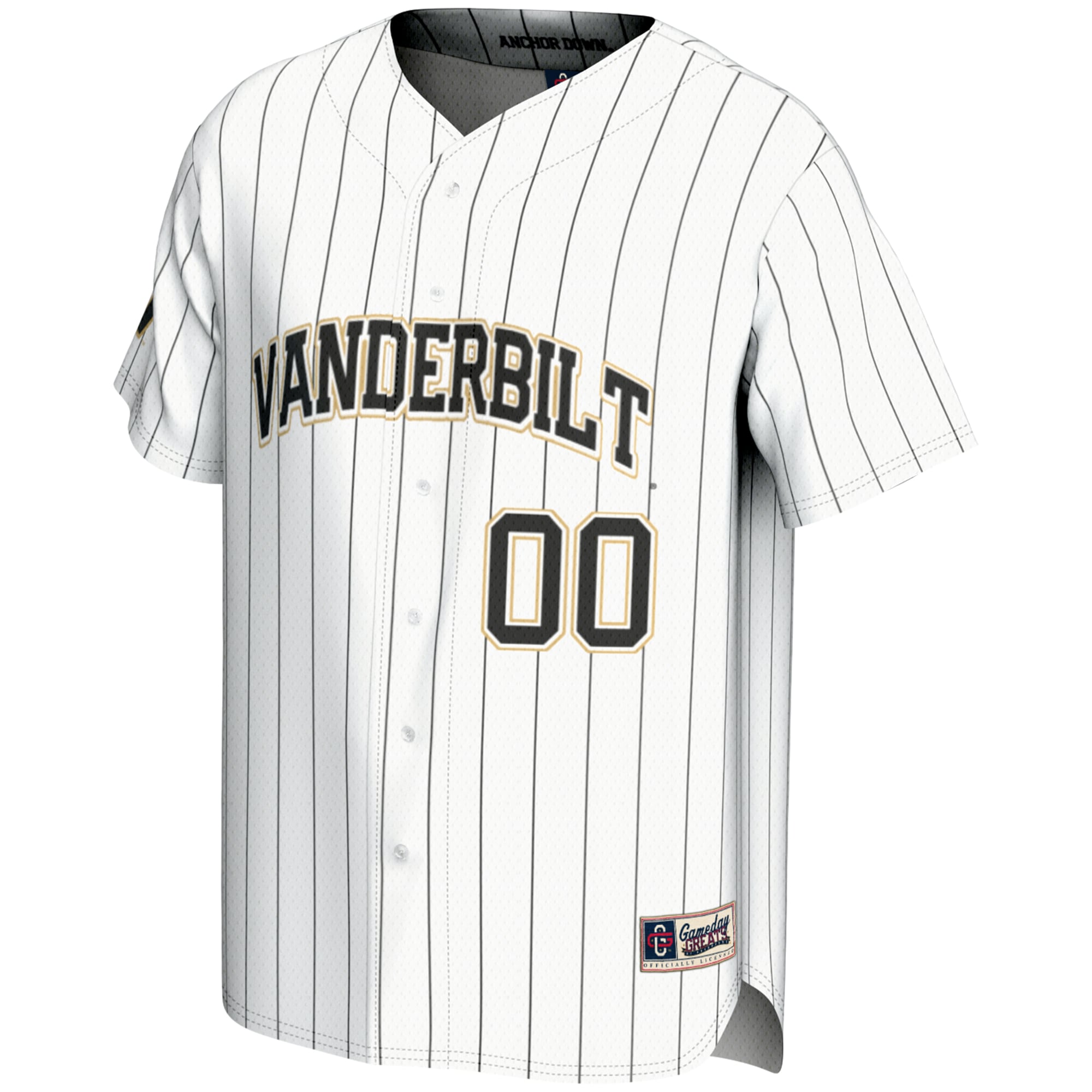 [DDG] Vanderbilt Commodores GameDay Greats Youth NIL Pick-A-Player Lightweight Baseball Jersey - White