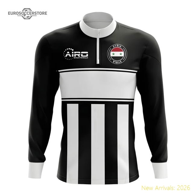 Syria Concept Football Half Zip Midlayer Top (black-white)