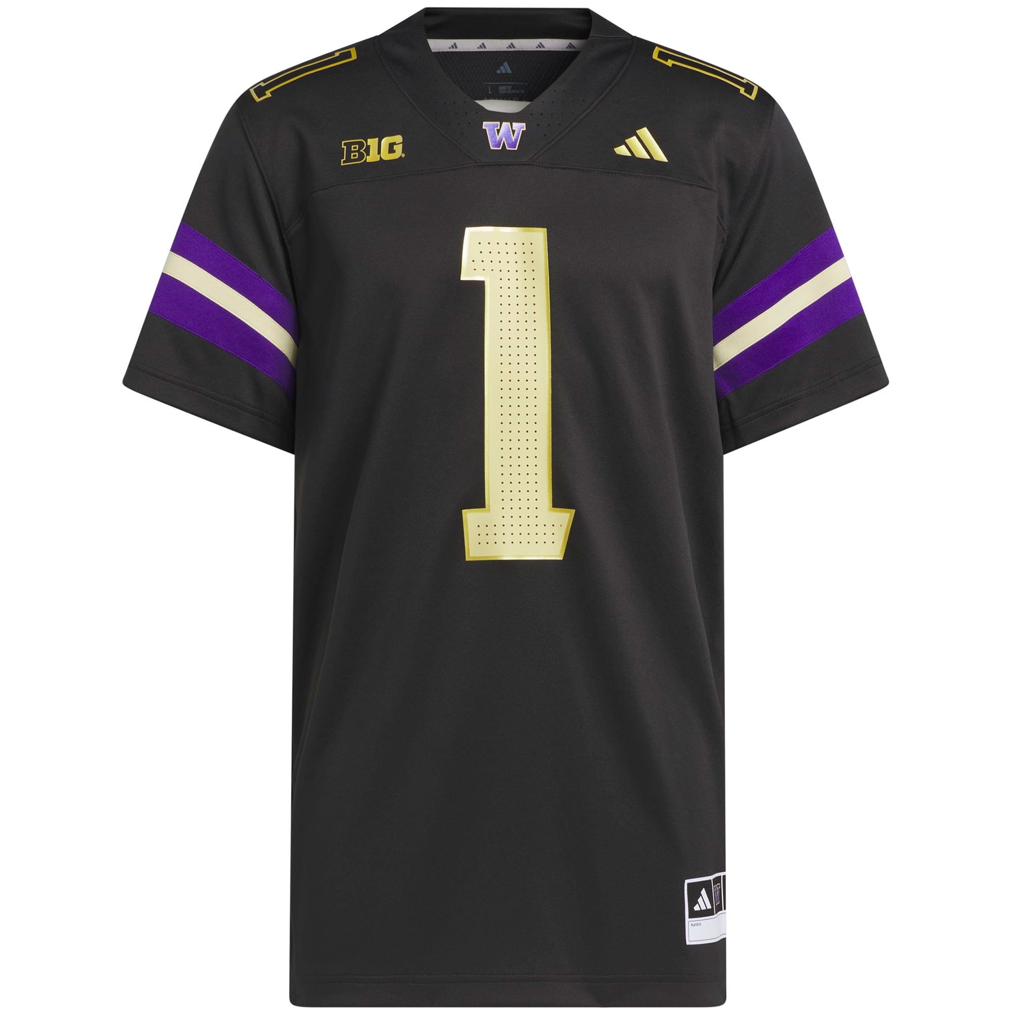 [NJP] Youth Washington Huskies Premier Strategy Jersey - Black