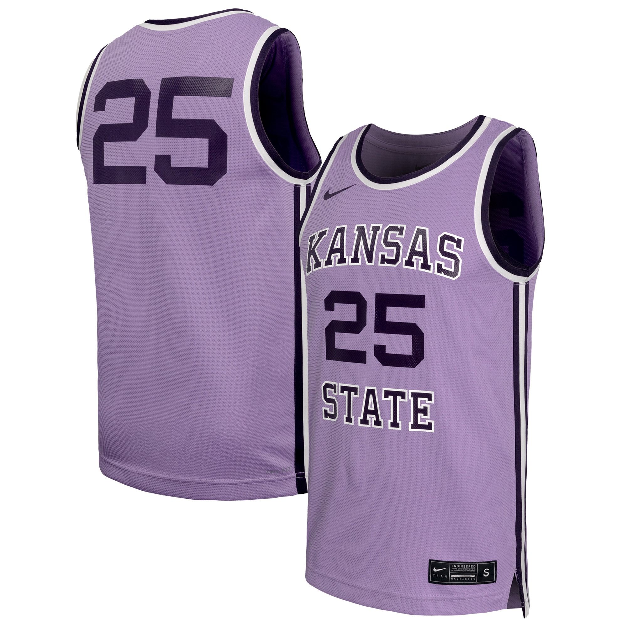 [NJP] Kansas State Wildcats Retro Replica Basketball Jersey - Lavender