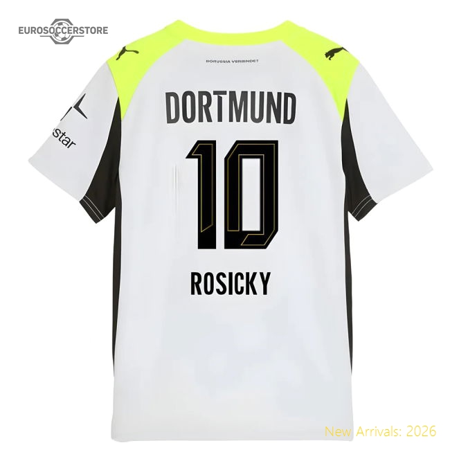 Top-Quality 2025-2026 Borussia Dortmund Away Shirt (Kids) (Rosicky 10)