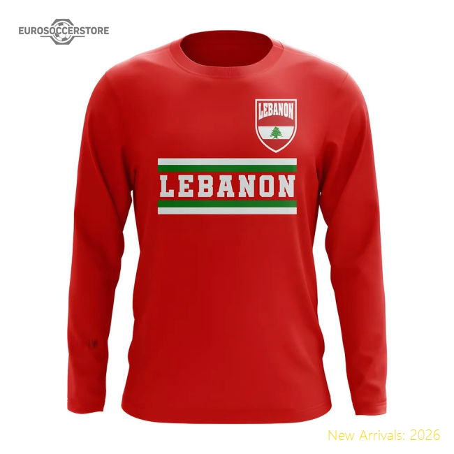 Lebanon Core Football Country Long Sleeve T-Shirt (Red)