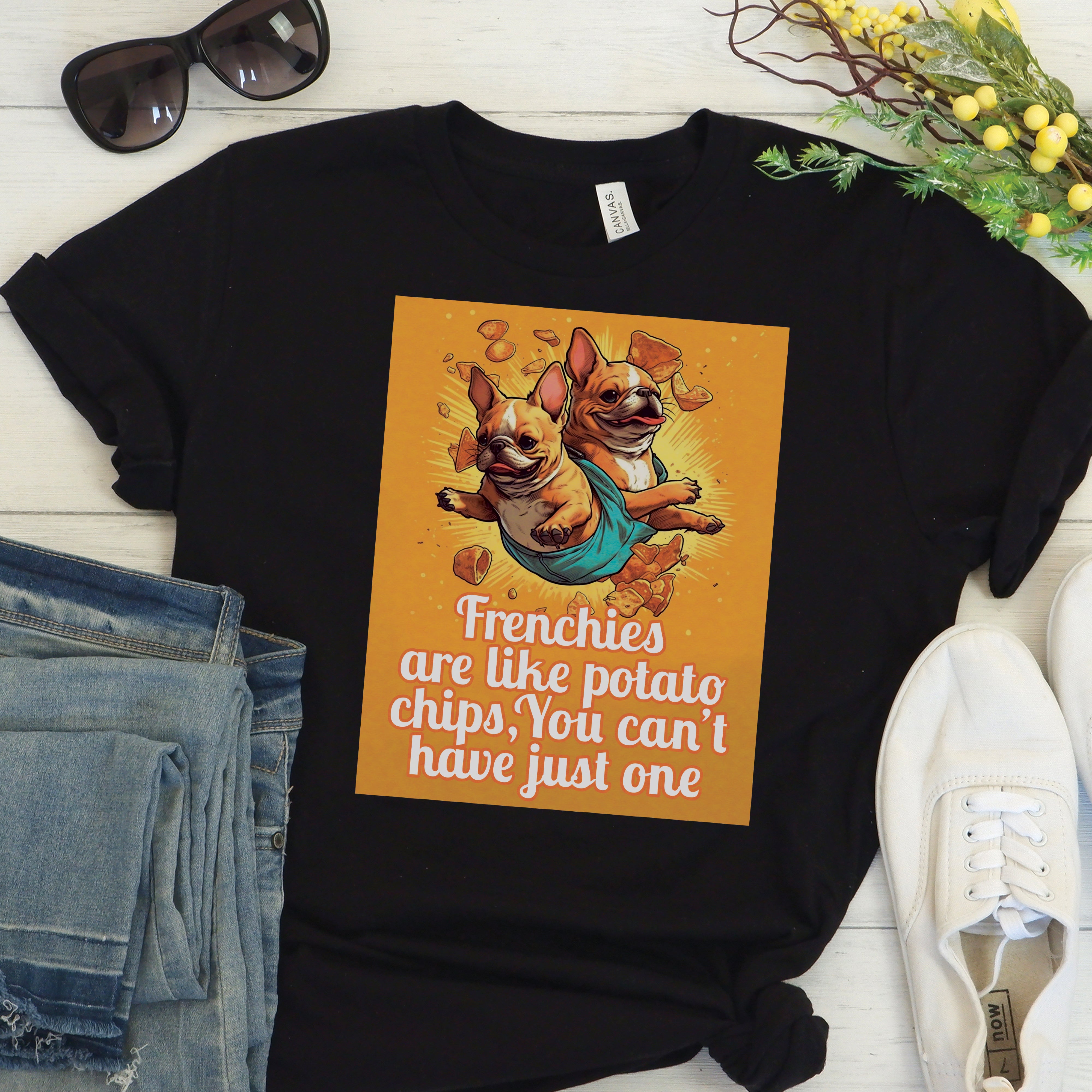 French Bulldog French Bulldog Chip Style Unisex T Shirt Durable Dog Item