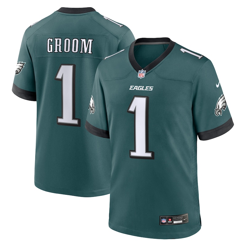 None Number 1 Groom PHI Eagles Championship Premium Jersey Game Day We