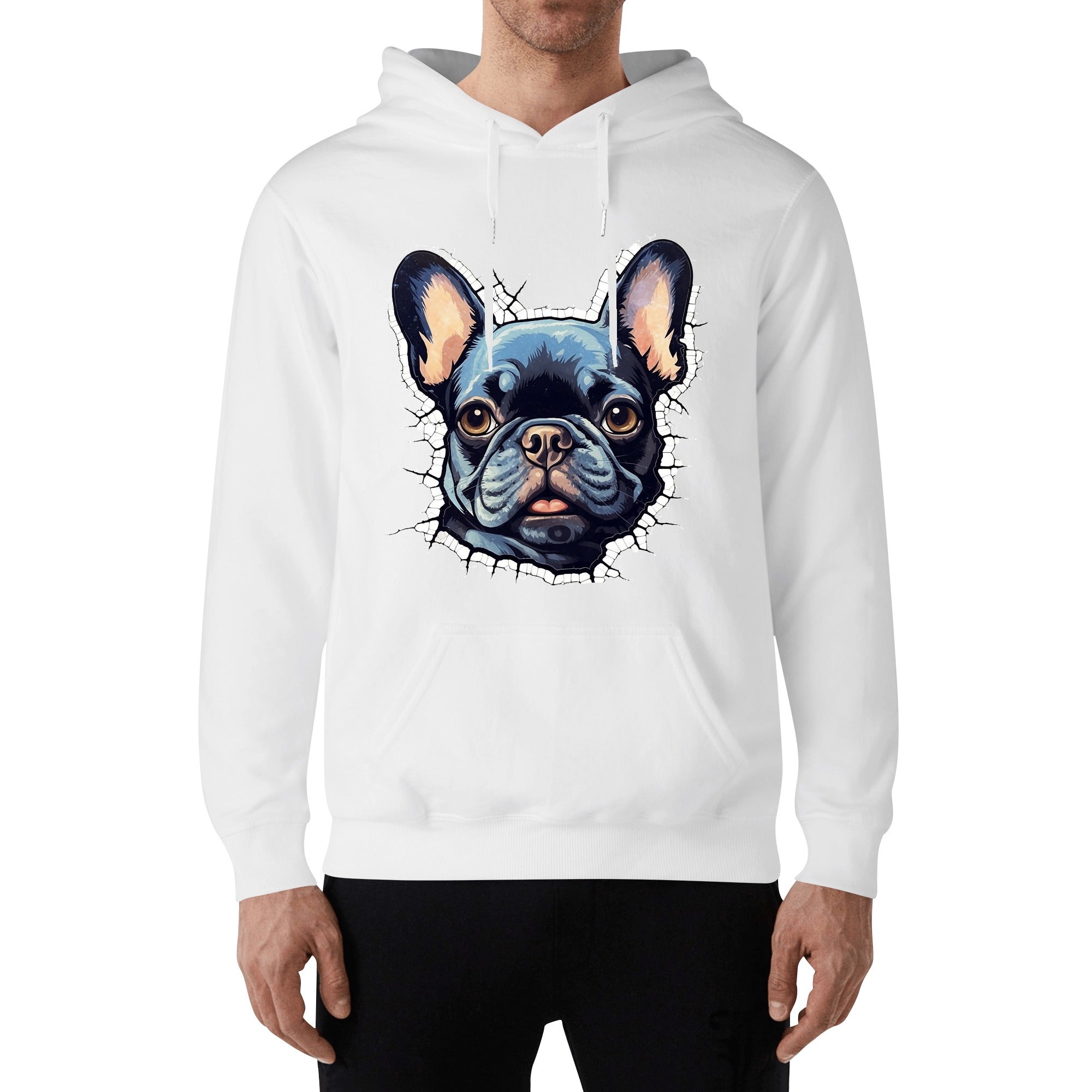 - French Bulldog Themed Unisex Cotton Hoodie Frenchie Themed Wear