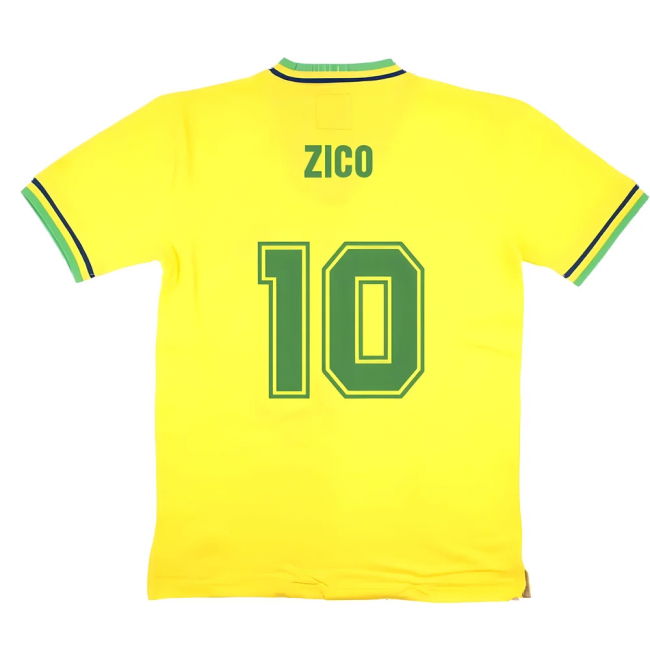 Player False Nein Brazil Home Football Shirt (Zico 10) Authentic