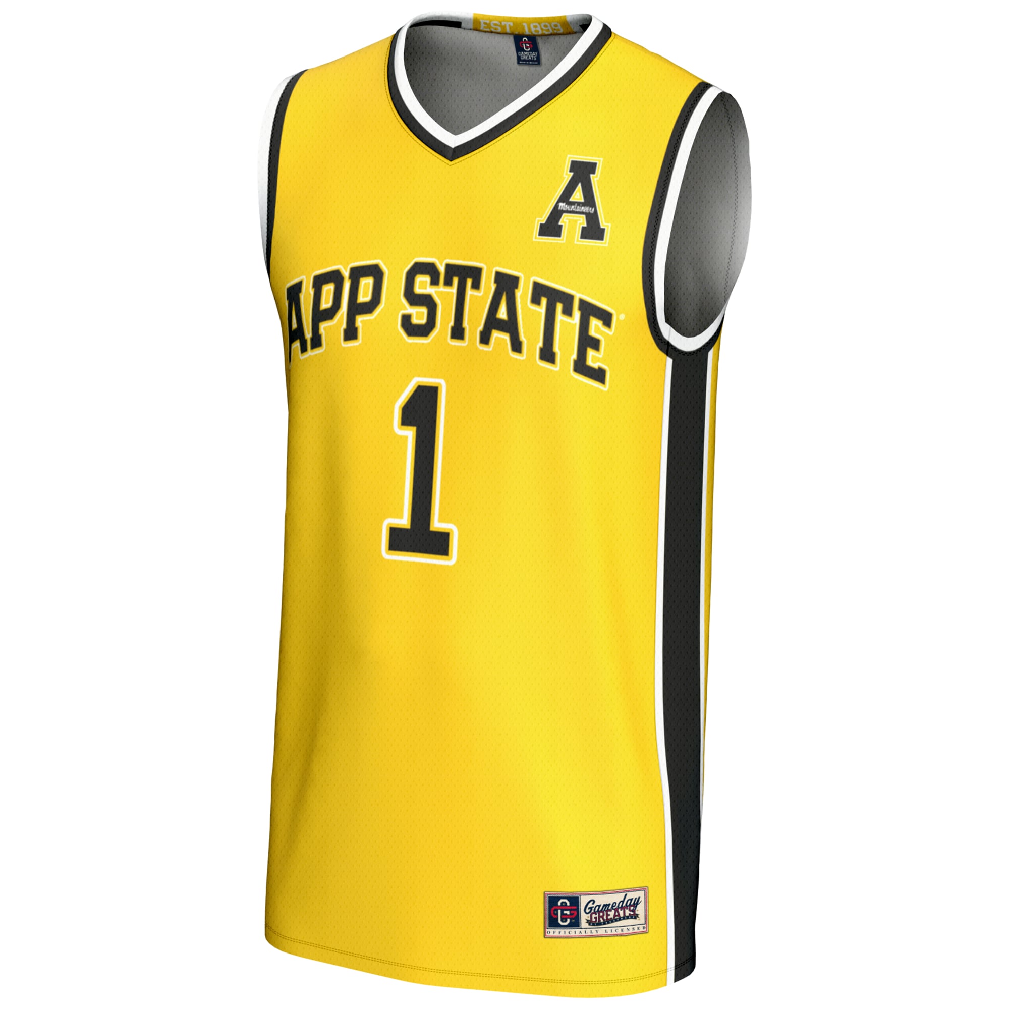 #1 Appalachian State Mountaineers GameDay Greats Youth Lightweight Basketball Jersey - Gold