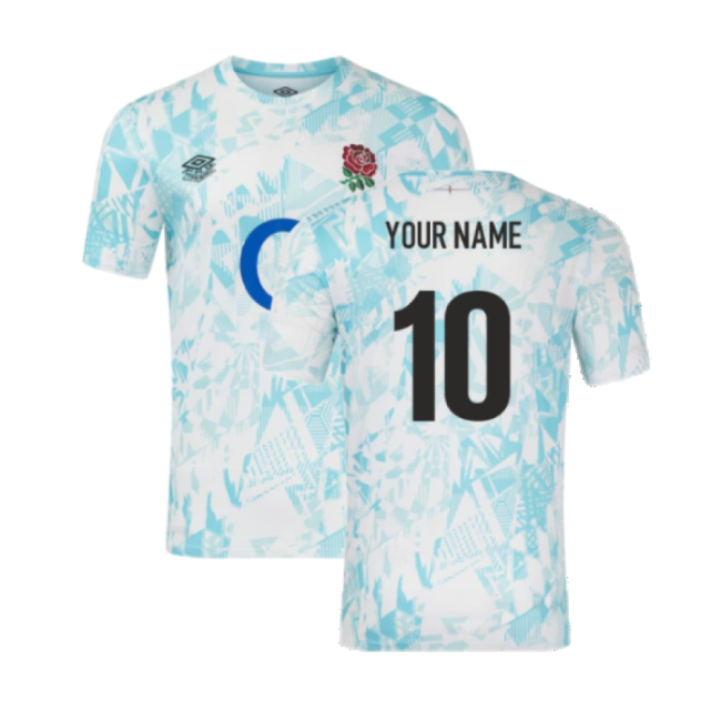 2024-2025 England Rugby Warm Up Jersey (White) (Your Name)