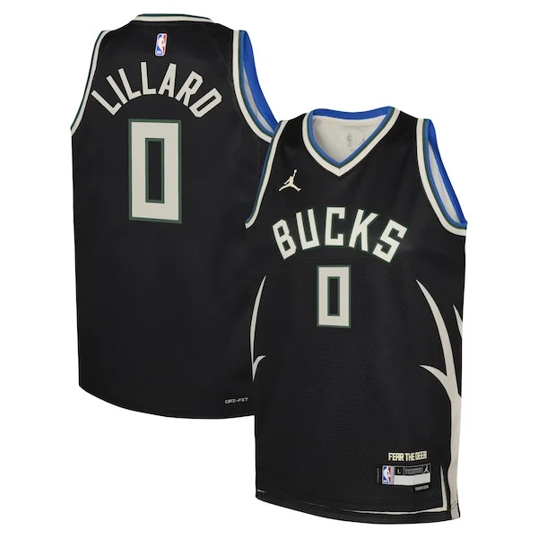 Damian Lillard MIL Premium-Quality Basketball Jersey - Black