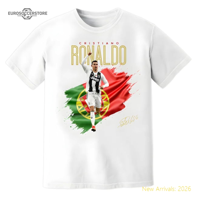 Cristiano Ronaldo Black And Whites Celebration Supporter Tee (white)