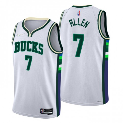 Bucks White Milwaukee Bucks #7 Nike Jersey - Budget-Friendly