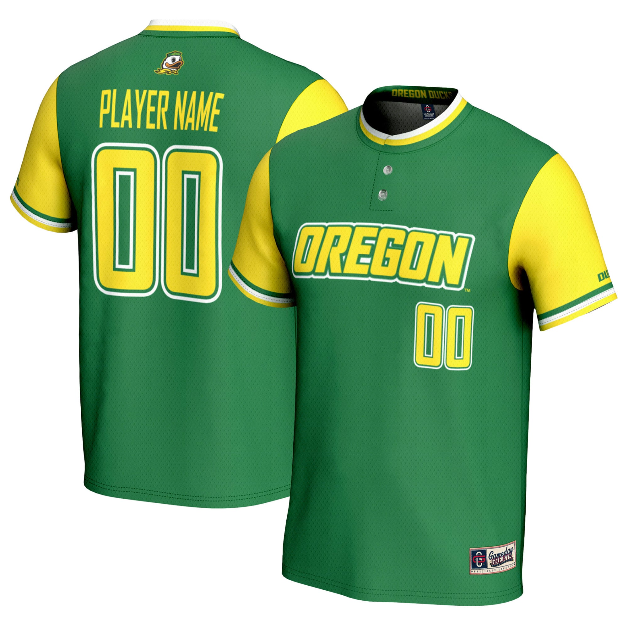 Oregon Ducks GameDay Greats Youth NIL Pick-A-Player Lightweight Softball Jersey - Green