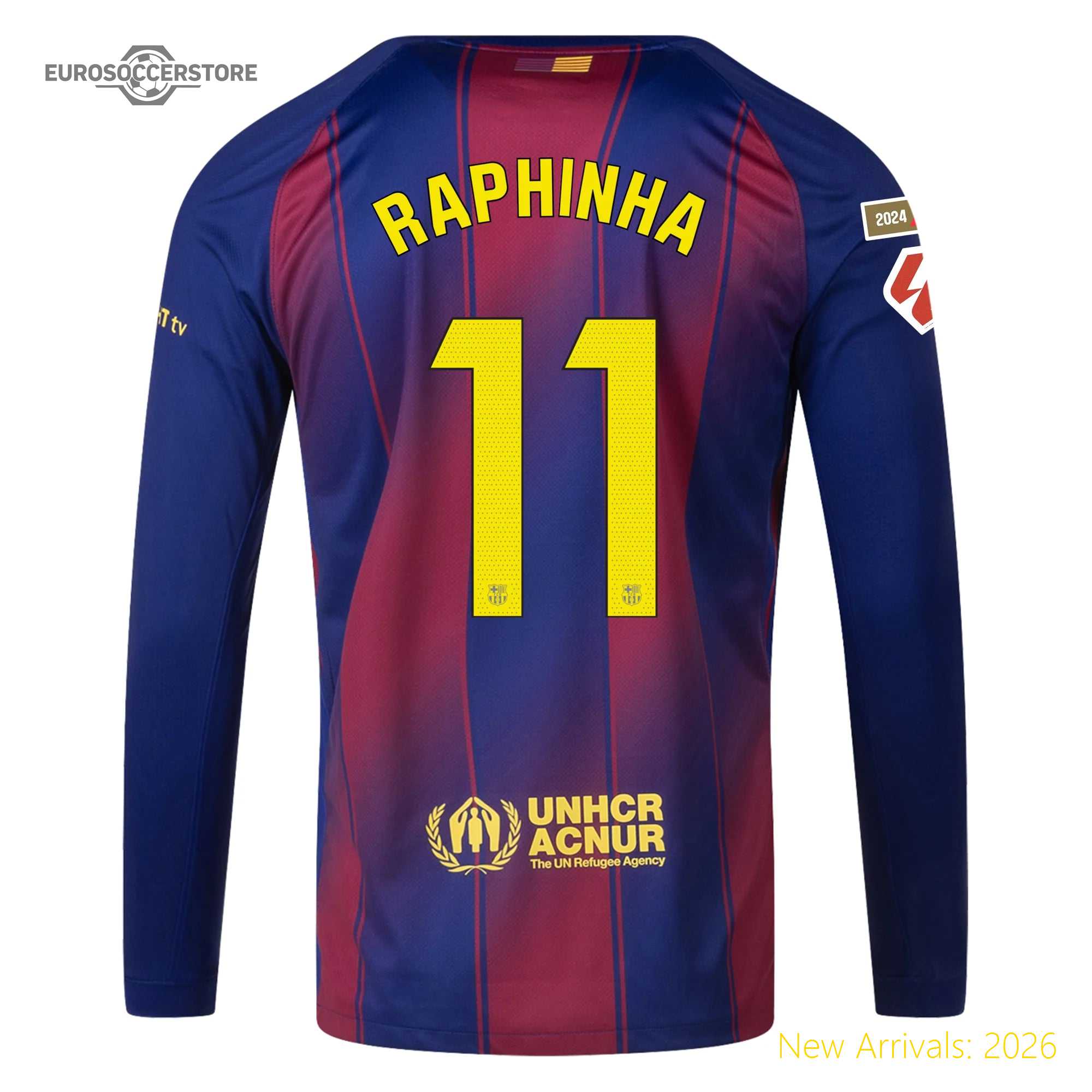 Men Bar Raphinha Barcelona Long Sleeve Home Elite Home Jersey 2023