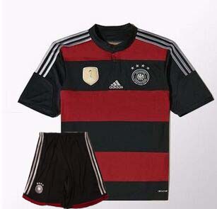 2014 Germany Away BlackRed Champion Soccer Jersey Shirt kids kits -