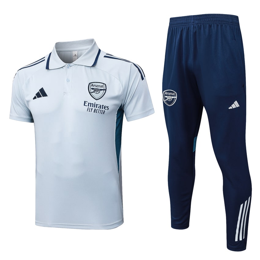 Arsenal Polo Tracksuit 2025-2026 White Blue