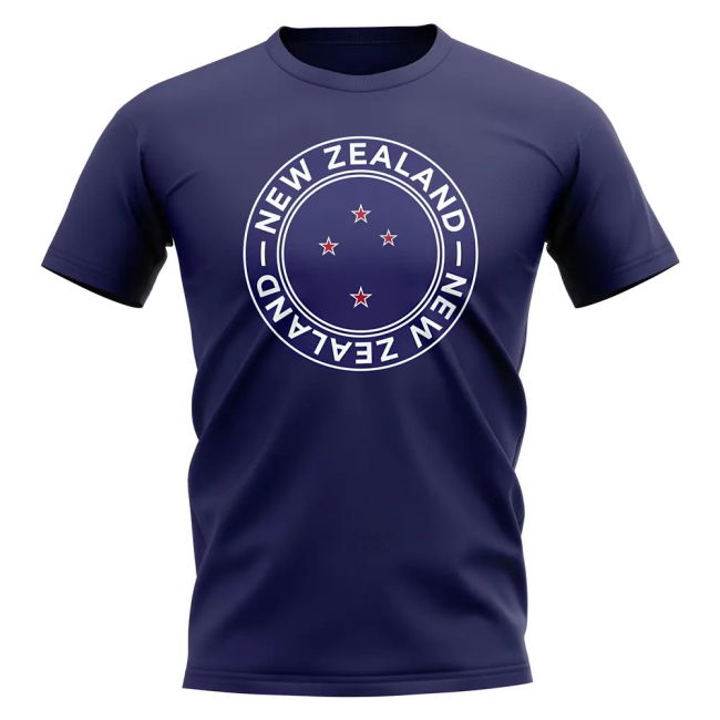 Official New Zealand Football Badge T-Shirt (Navy) Professional