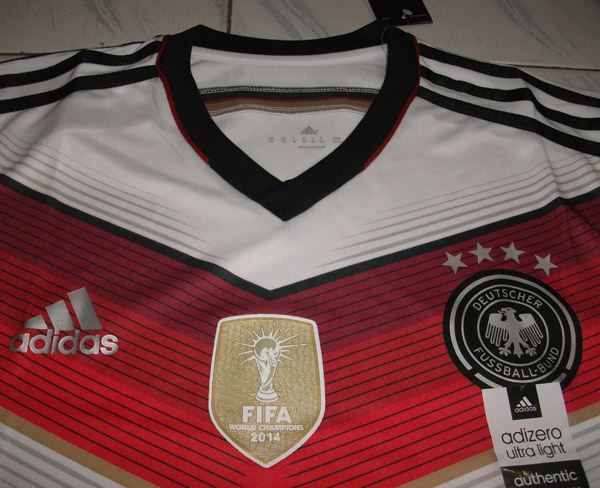 Professional Grade Four Stars 2014 Germany Champion Home Soccer Jersey