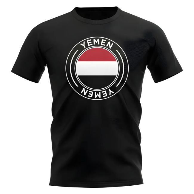 Aero-Dynamic Top-Tier Yemen Football Badge T-Shirt (Black)